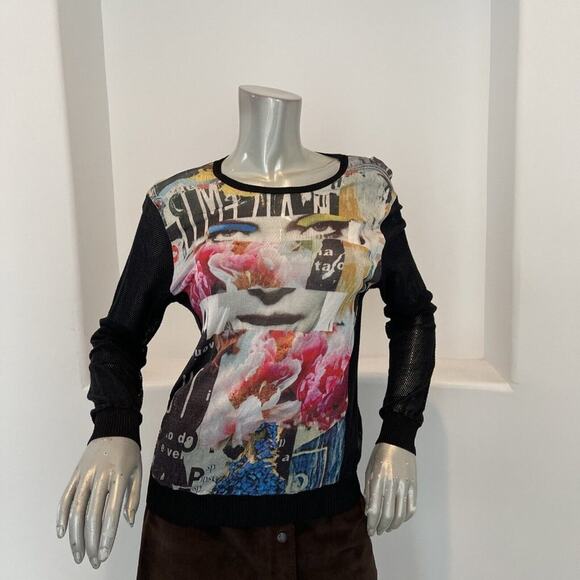 PINKO Print Pattern Top Long Sleeve Size L - Picture 1 of 13